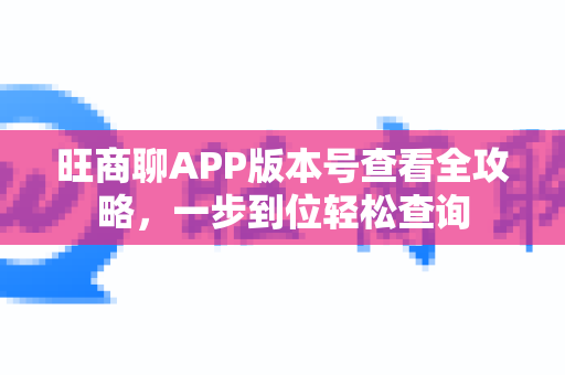 旺商聊APP版本号查看全攻略，一步到位轻松查询